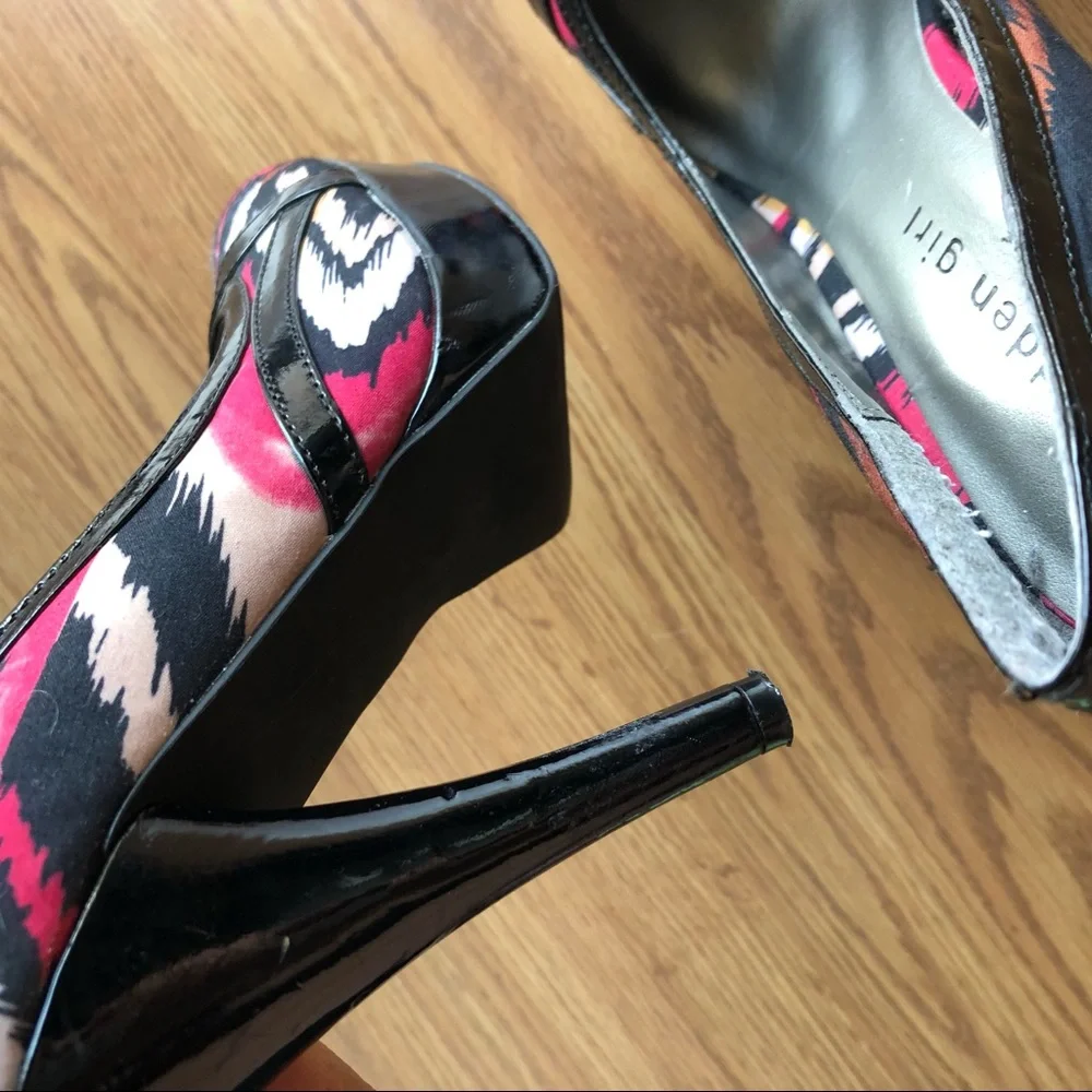 🟢3/$15 MADDEN GIRL heels 8.5 round toe multi color